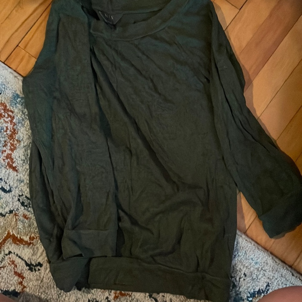 Dark green wide necked sweater
